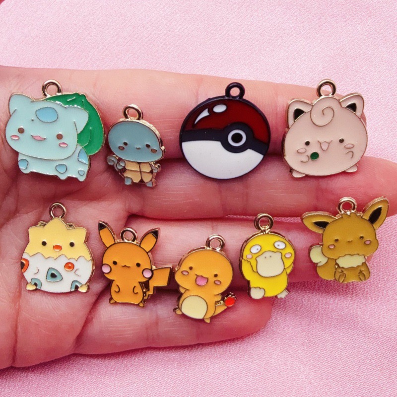 Phone Accessories Keychain - 10pcs Aksesoris Perhiasan Kartun Drip Oil