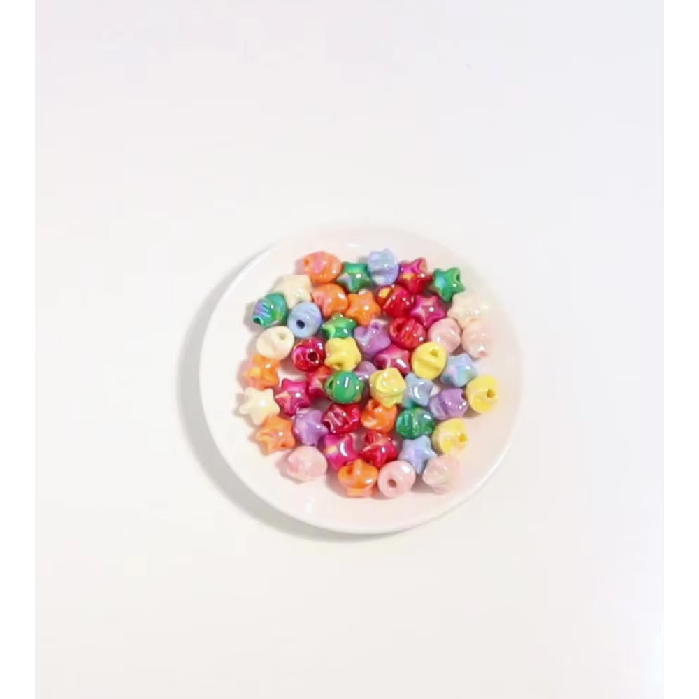 Phone Accessories Beads - 10 Buah 14X15Mm Manik-manik Bintang Warna-warni