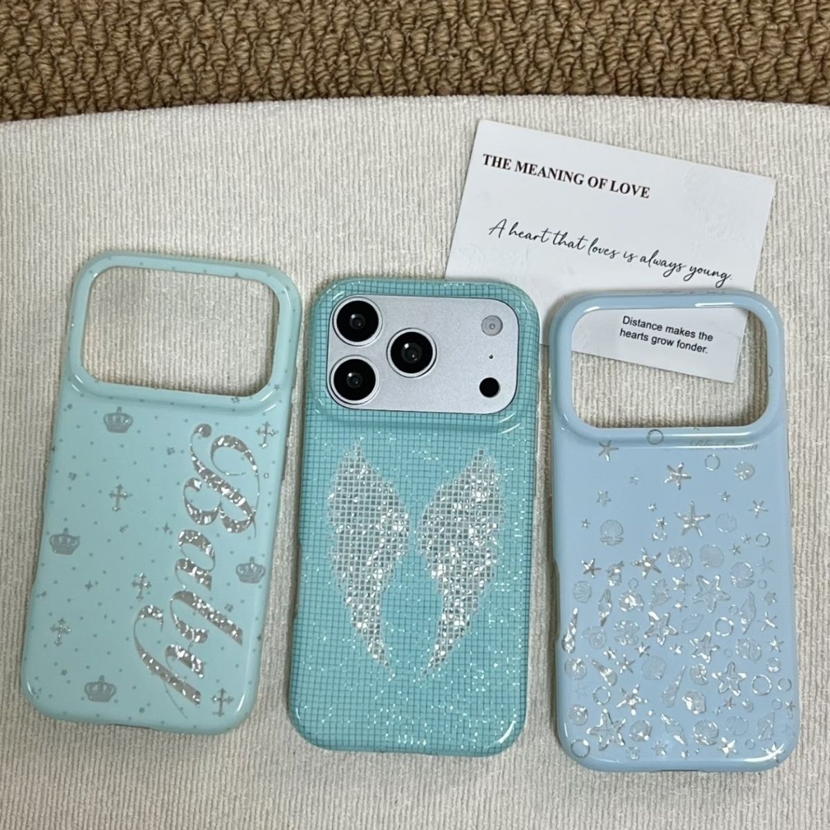 Y2K Phone Accessories - Casing Ponsel Korea Warna Mint Motif