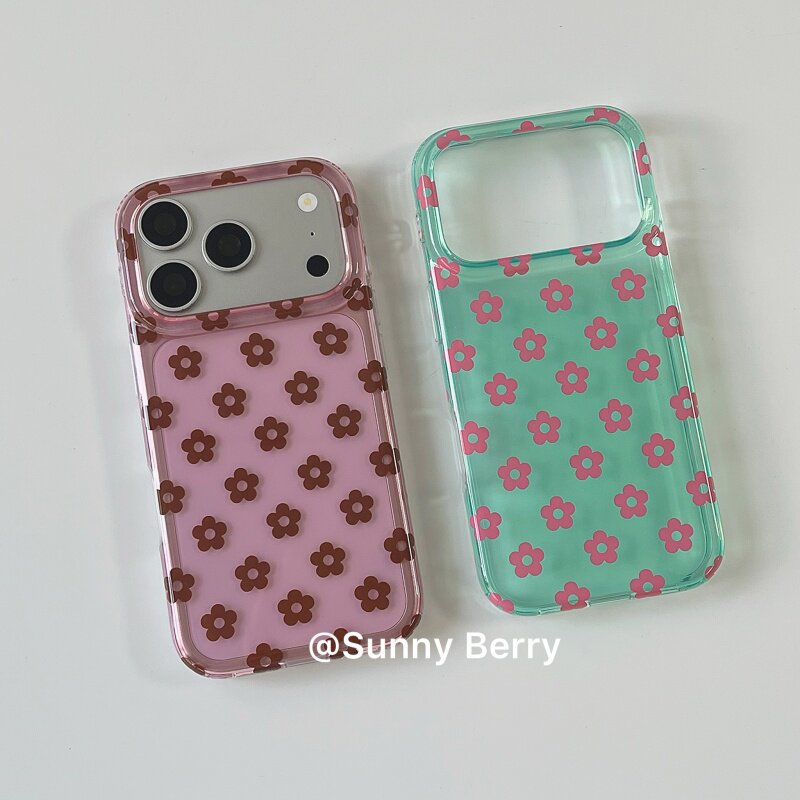 Y2K Phone Accessories - Casing Ponsel Motif Bunga Berwarna-warni Musim