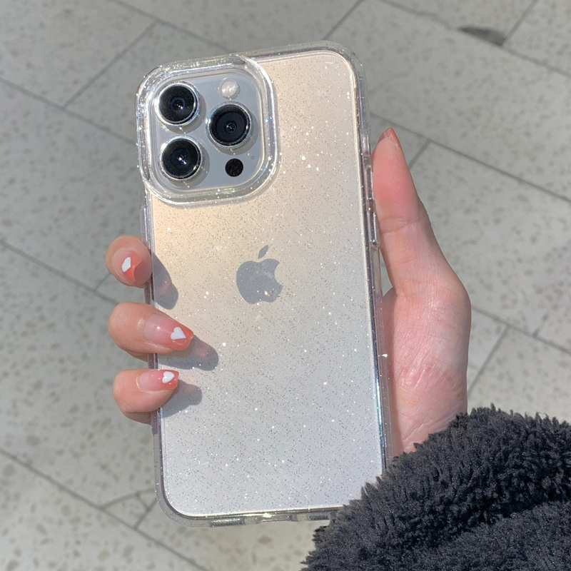 Y2K Phone Accessories - Casing Ponsel Glitter Sederhana Transparan untuk