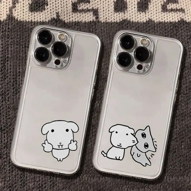 Y2K Phone Accessories - Casing HP Transparan Motif Pasangan Anjing