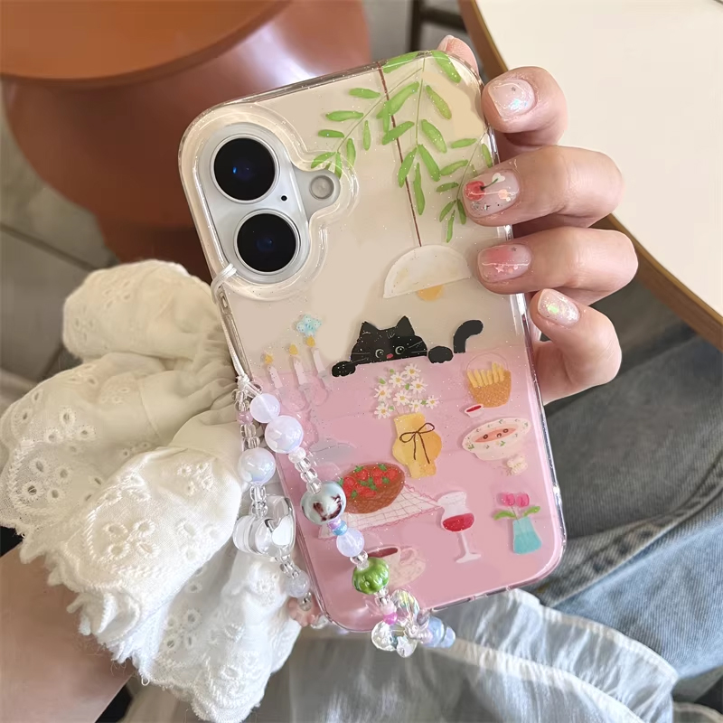 Y2K Phone Accessories - Casing HP Kartun Kucing Hitam Kecil
