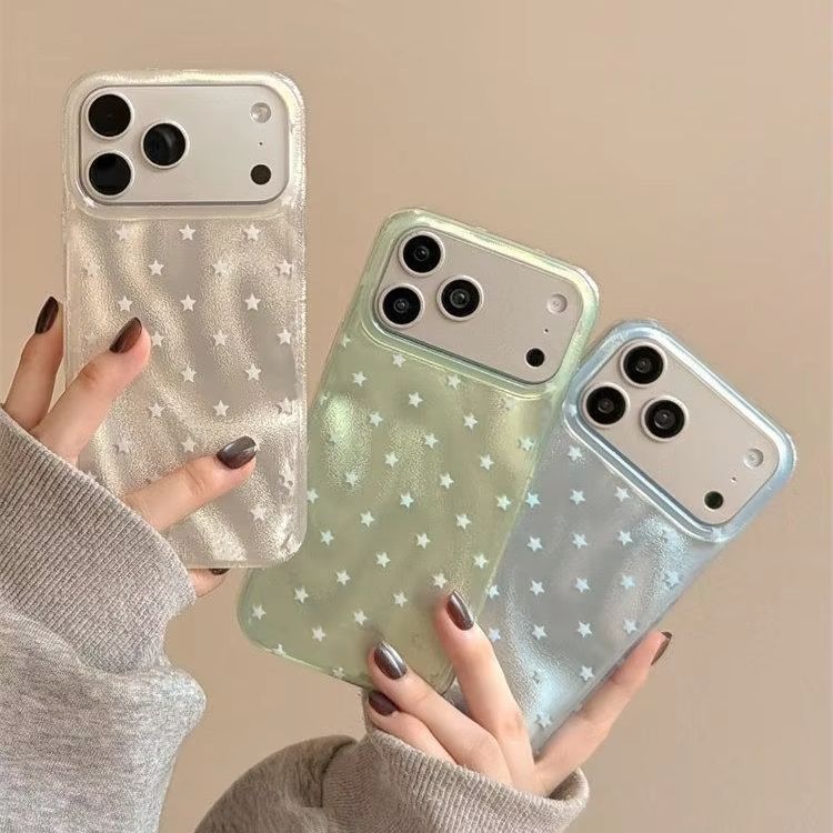 Y2K Phone Accessories - Casing Ponsel Berkilau Pentagram Latar Hijau