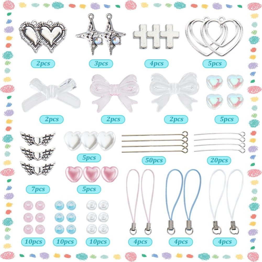 154 Buah DIY 8 Set Kit Pembuat - Phone Accessories Beads ulasan dan harga