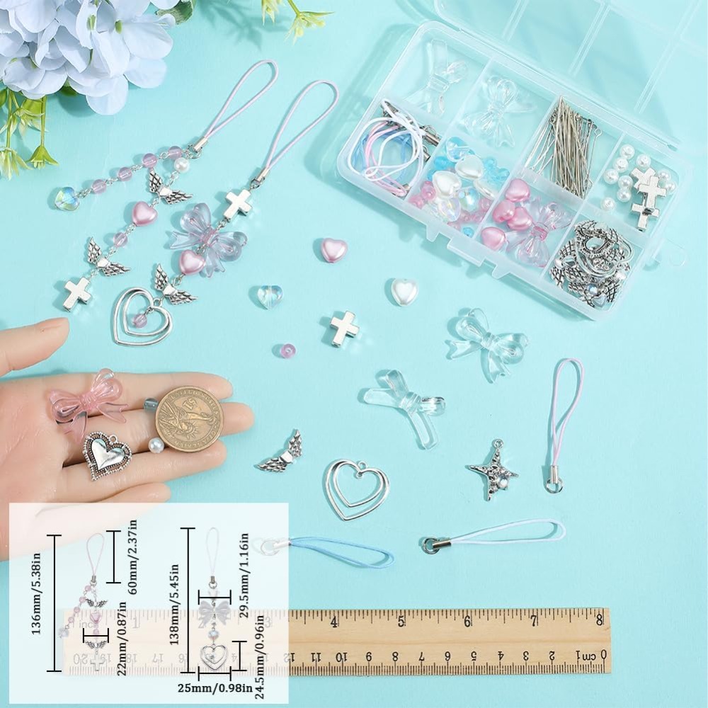 154 Buah DIY 8 Set Kit Pembuat - Phone Accessories Beads ulasan dan harga