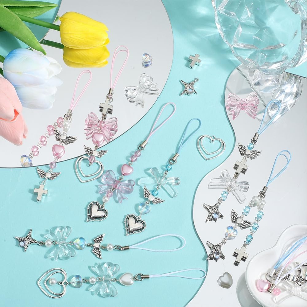154 Buah DIY 8 Set Kit Pembuat - Phone Accessories Beads ulasan dan harga