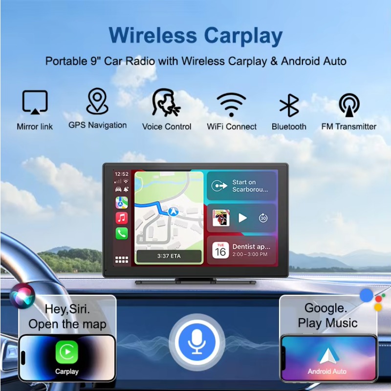 Layar Pintar Carplay 9 Inci Ni - Micro Sd Card ulasan dan harga
