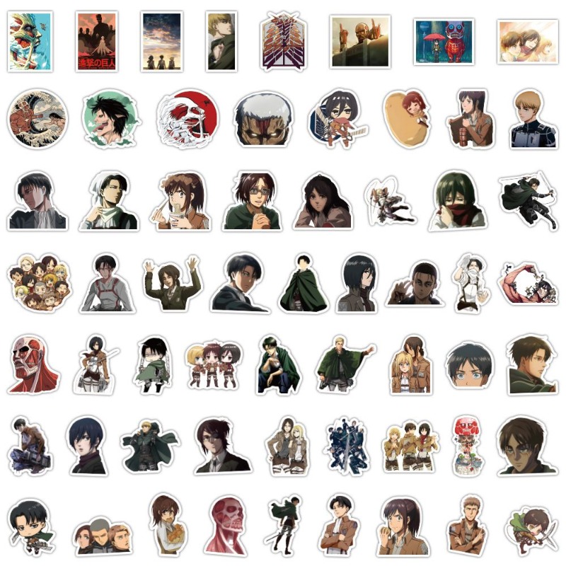 60 Buah Stiker Anime Attack On - Phone Accessories Pouch ulasan dan harga